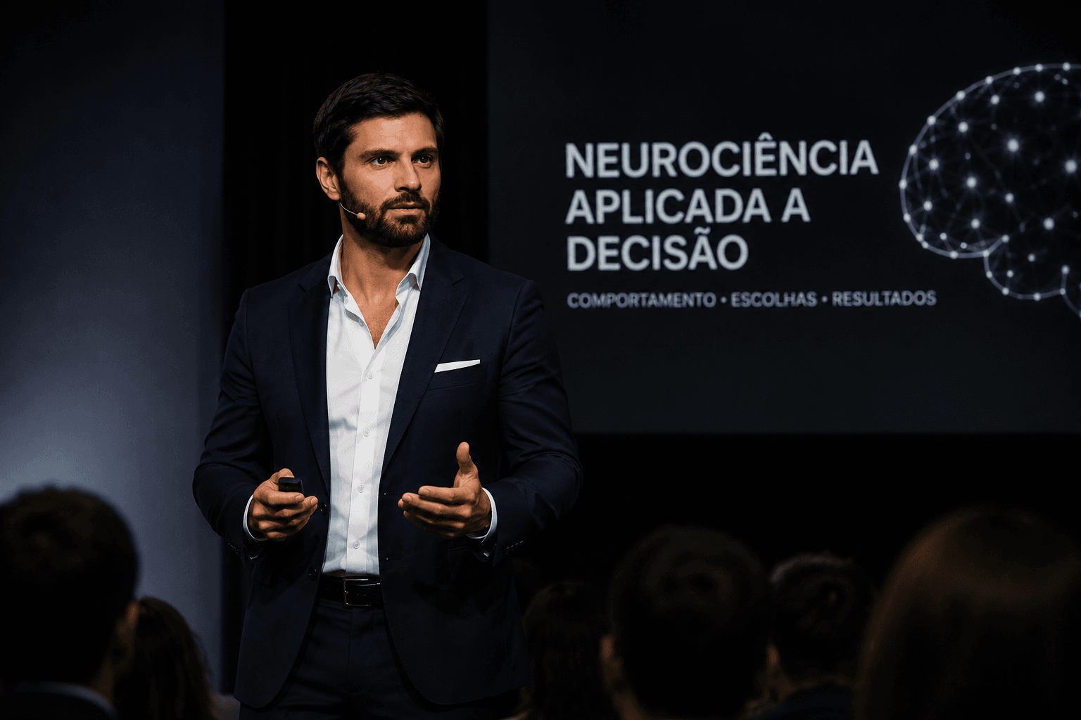 André Buric conduzindo palestra