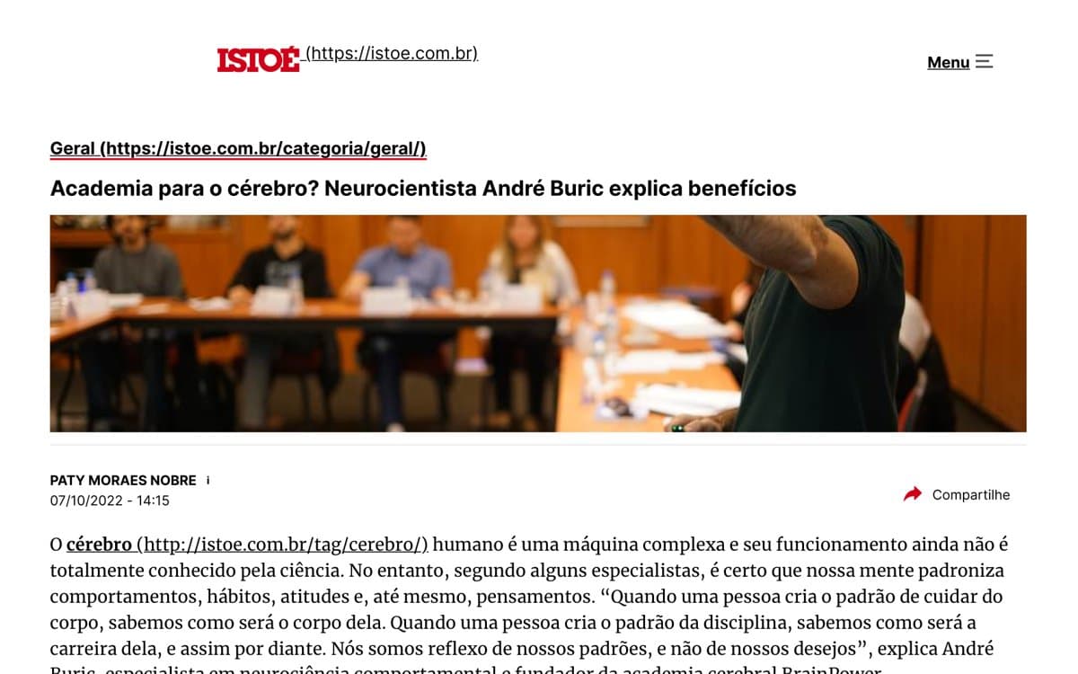 Thumbnail: Academia para o cérebro? Neurocientista André Buric explica benefícios