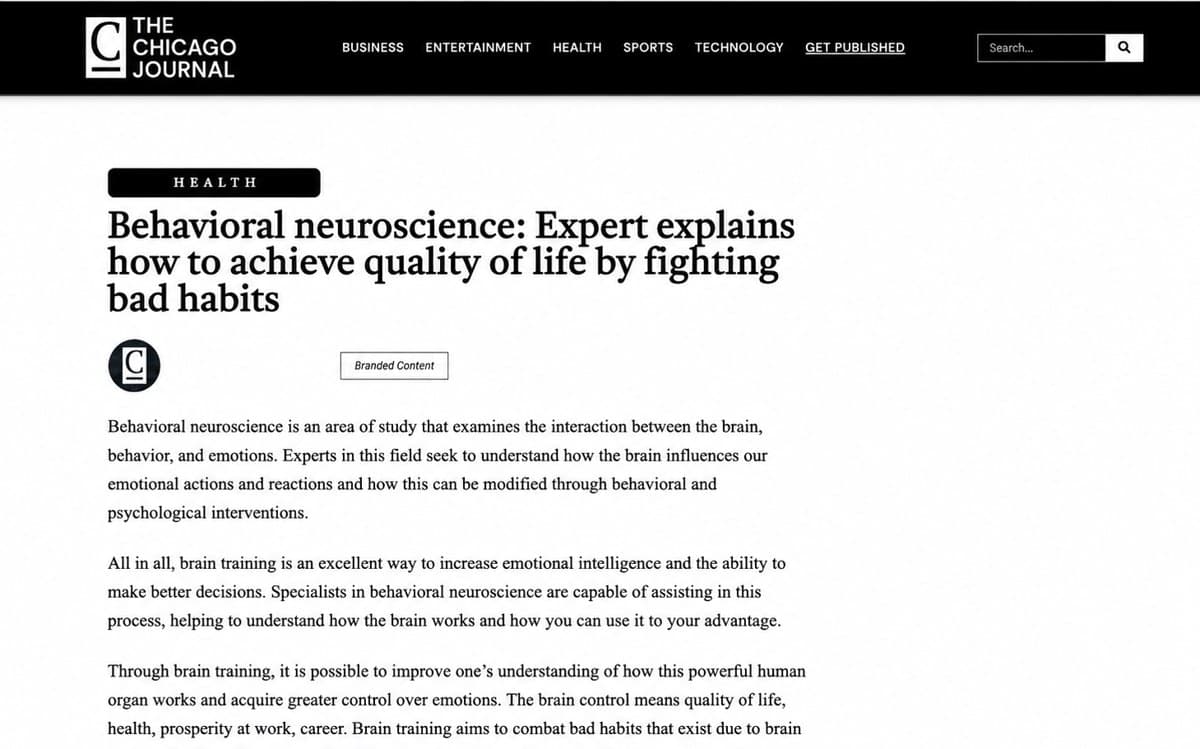 Thumbnail: Behavioral neuroscience: Expert explains how to achieve quality of life by fighting bad habits