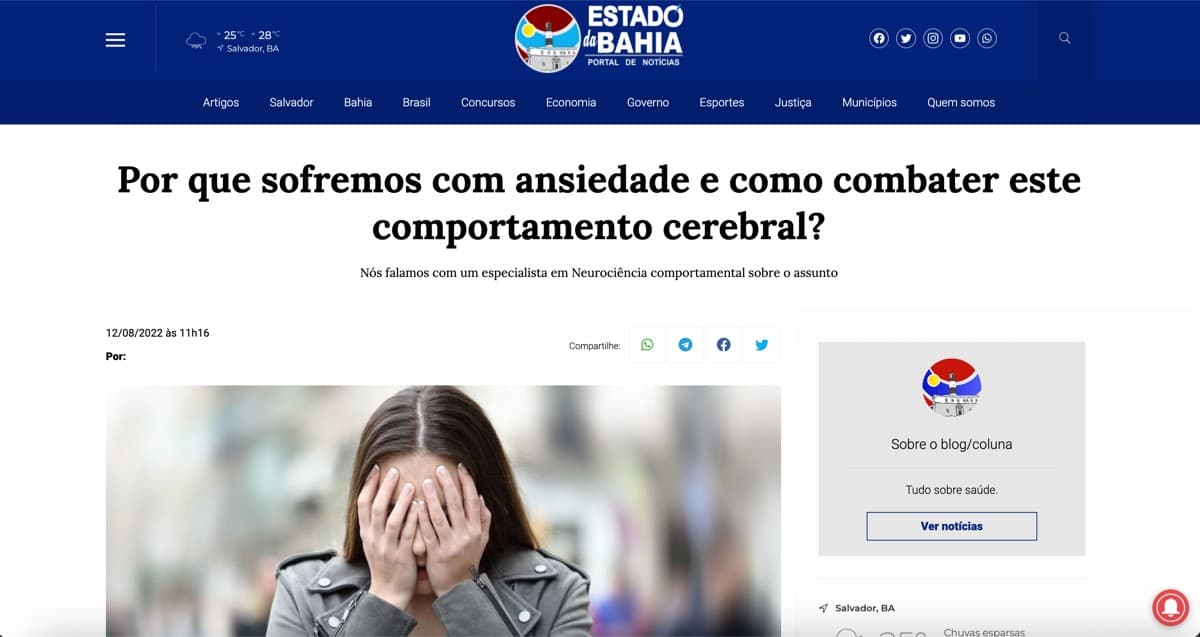 Thumbnail: Por que sofremos com ansiedade e como combater este comportamento cerebral